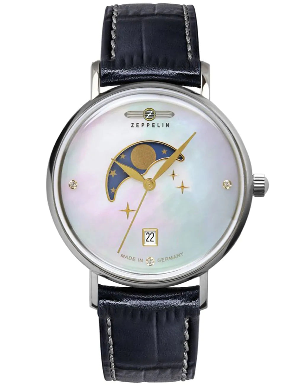 Zeppelin 7133-3 Ladies Watch Luna Moon Phase 36mm 5ATM