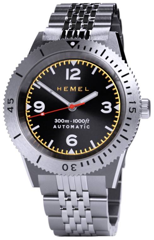 Hemel Sea Dart Black Sunburst With Super-LumiNova Dial Automatic Diver's HD3GT 300M Men's Watch