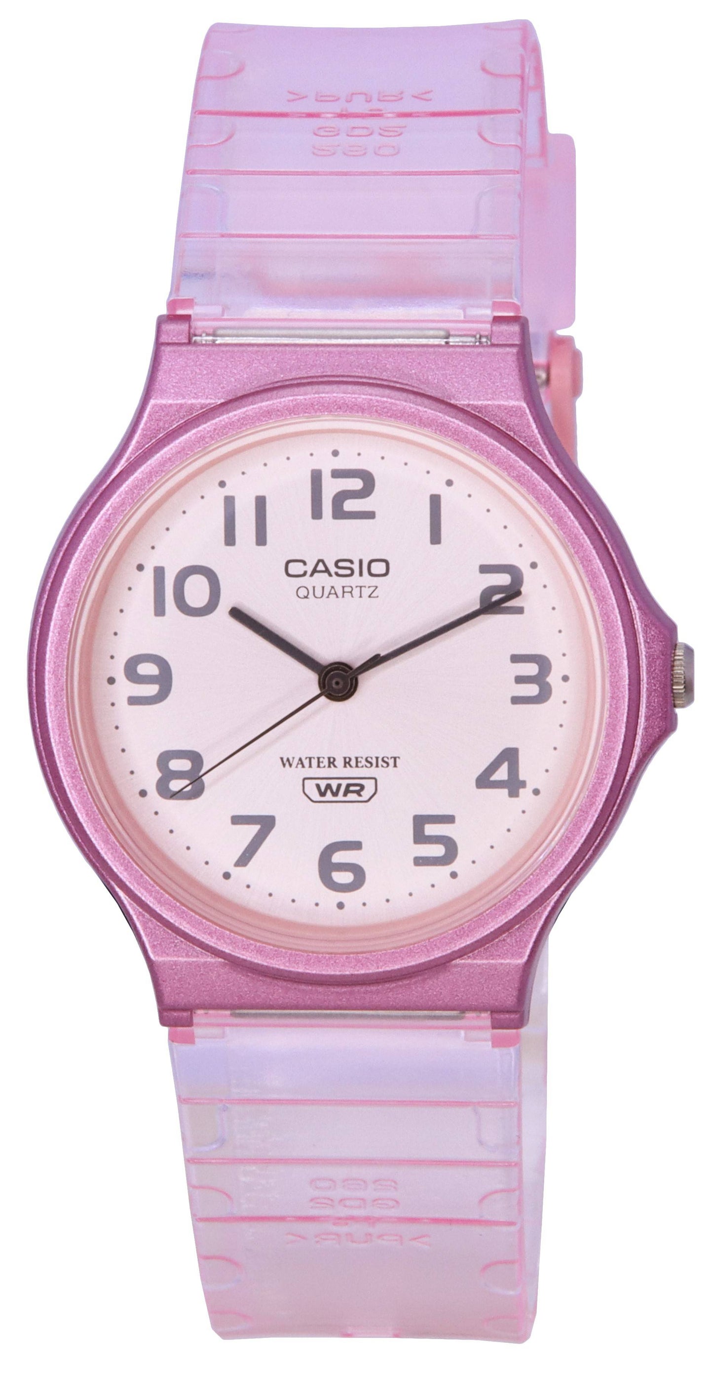 Casio POP Analog Pink Transparent Resin Strap Quartz MQ-24S-4B MQ24S-4B Women's Watch