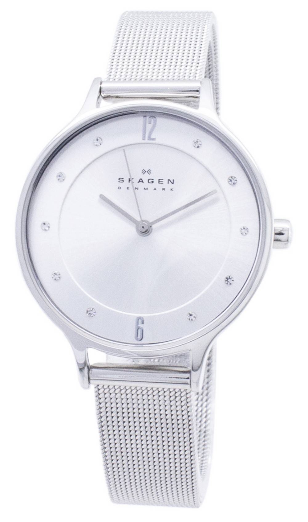 Skagen Anita Silver Dial Swarovski Crystal Mesh Bracelet SKW2149 Women's Watch